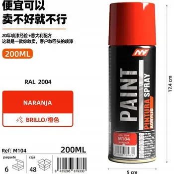 Barva ve spreji Barva ve spreji oranžová 200 Ml, 6 Ks