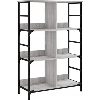 Knihovna Regál na knihy, šedý dub sonoma, 78,5x33x117,5 cm