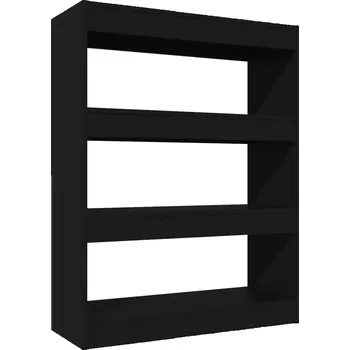 Knihovna Regál na knihy/přepážka, černý, 80x30x103 cm
