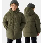 CHLAPECKÁ ZIMNÍ BUNDA 4F - PUCHOVÝ KABÁT S S KAPUCÍ TDJAM464 AW24 128