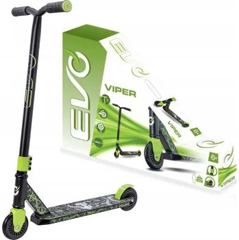 Koloběžka SKLÁDACÍ NASTAVITELNÁ DVOUKOLOVÁ KOLOBĚŽKA EVO PRO DĚTI ZELENO-ČERNÁ VIPER