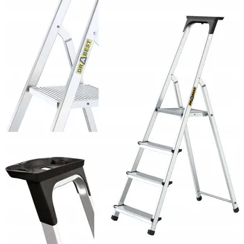 Žebřík Žebřík DRABEST hliníkový 1 x 4 do 125 kg