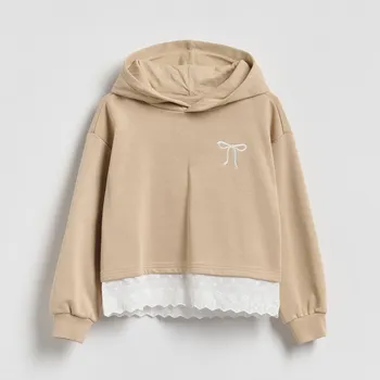 Dívčí mikina Reserved - GIRLS` JOGGING TOP - béžová - 962HV-08X - 962HV-08X-U14