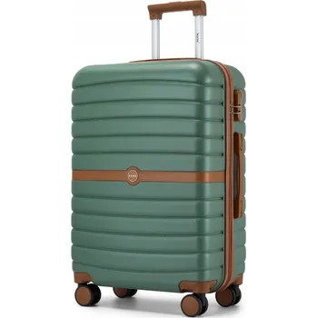 Cestovní kufr ABS+PC s pruhovaným vzorem Kono - 62 L - zelený