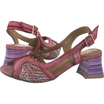 Dámské sandále Dámské kožené sandály Maciejka na podpatku 06825-08/00-1 vel. 38