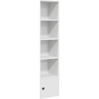 Knihovna Regál, bílý, 31x24x127 cm, dřevěný materiál