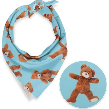 Šátek Dětský bavlněný šátek Sandra SA-724 Plyšoví medvídci na modrém 45 x 45 cm