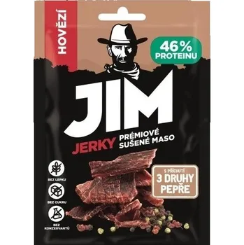 Sušené maso Jim Jerky hovězí s příchutí 3 druhy pepře 3 x 23 g