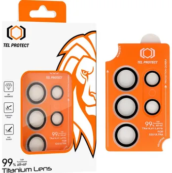 Tvrzené sklo Tel Protect Titanium Lens 99% AR na fotoaparát pro Samsung Galaxy S26 Ultra černé