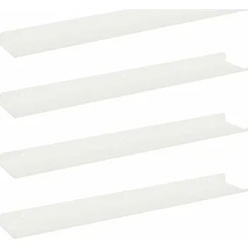 police Nástěnná polička s policí Nástěnný 4 pcs Bílá 60 x 9 x 2,5 cm