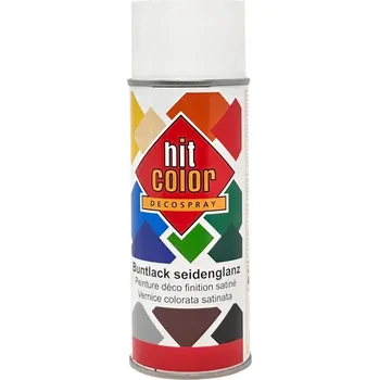 Barva ve spreji BÍLÝ POLOMATNÝ NITRO LAK ve spreji HITCOLOR 400ML