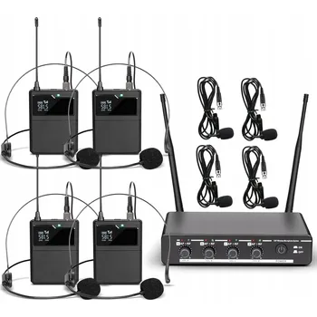 Mikrofon Bezdrátový mikrofonní systém se 4 bodypack vysílači Depusheng R6 UHF
