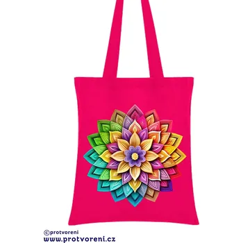 Taška s potiskem Textilní taška, MANDALA barevná, 41x37cm, mix barev, 1 ks Vyberte si barvu ZDE:: růžová