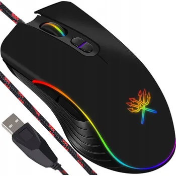 Myš MYŠ Herní myš pro hráče RGB LED 1600 DPI