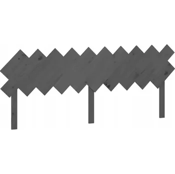 Čelo postele, šedé, 196x3x80,5 cm, masivní dřevo