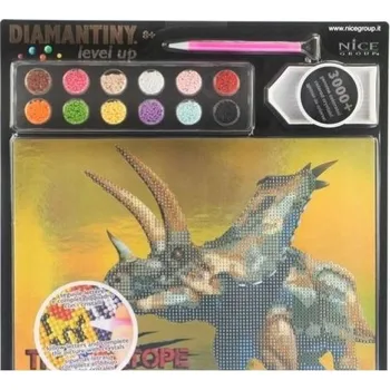 Set školních potřeb Mozaika diamentowa Level Up - Triceratops