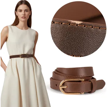 Opasek Vivisence OUTLET P0001 hnědý klasický 90 cm dámský kožený PÁSEK