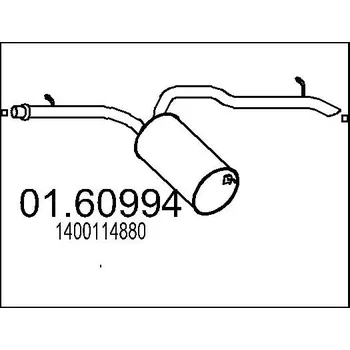Výfukový systém Zadní tlumič výfuku, 01.60994