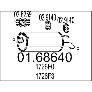Tlumič výfuku Zadní tlumič výfuku, 01.68640