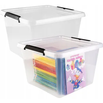 Úložný box PLASTOVÝ BOX 32L ORGANIZÉR S VÍKEM PRO SKLADOVÁNÍ DO SKŘÍNĚ GARÁŽE