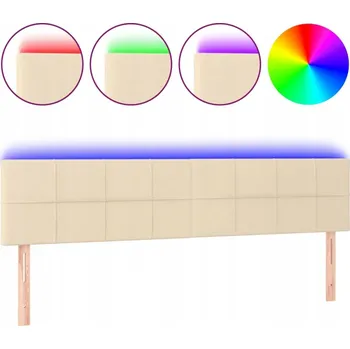 VidaXL Čelo postele s LED, krémové,