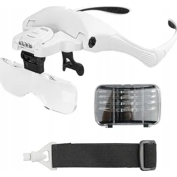 Lupa Lupa s brýlemi, precizní, čelová, servisní, 4 LED, 3,5x zvětšení