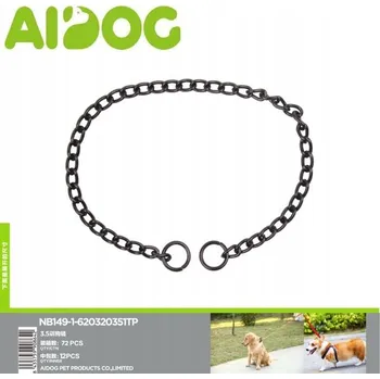 Obojek pro psa Obojek pro psa 3,5*22 palců, dvojitý řetěz, černý