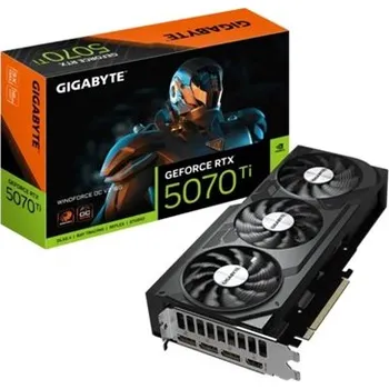 Grafická karta GIGABYTE VGA NVIDIA GeForce RTX 5070 Ti WINDFORCE OC V2 16G, 16G GDDR7, 3xDP, 1xHDMI