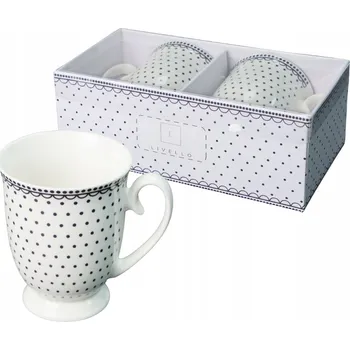 Hrnek Livello TMAVĚ MODRÉ TEČKY porcelán 350 ml