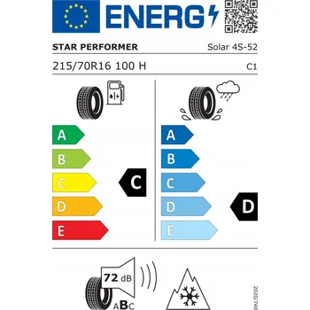 Letní osobní pneu Celoroční pneumatika 215 70 R16 Star performer Solar 4s 100H 70R16