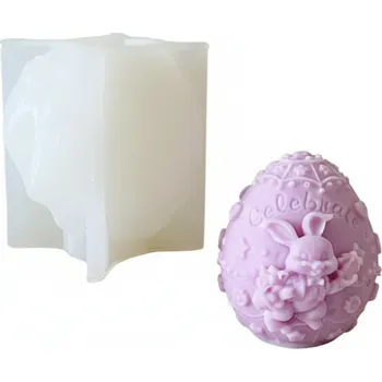 Velikonoční dekorace Silikonová Forma Velikonoční Vejce Králík 3D Kraslice Svíčky Mýdlo Sádra DIY