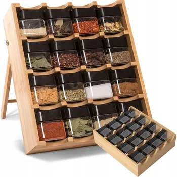 Kořenka Stojan na koření Gockowiak bambusový hnědý se 16 kořenkami