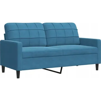 Pohovka VidaXL 2místná pohovka, modrá, 140 cm, čalouněná sametem