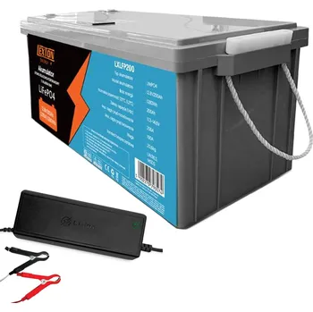 LiFePo4 lithium-železo-fosfátová baterie Lexton, s BMS, 12,8 V, 200 Ah, LXLFP200 + nabíječka LTC Energy LiFePO4