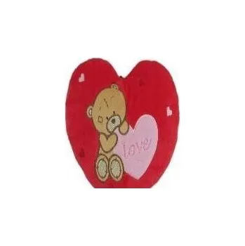 plyšák PLYŠOVÉ SRDCE POLŠTÁŘ MEDVÍDEK LOVE 30CM VALENTÝN DEN ŽEN