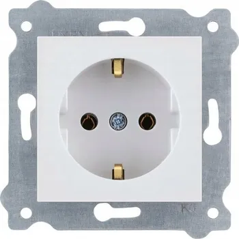Elektrická zásuvka EXEN Elektrická Zásuvka Jednoduchá Schuko s uzemněním 2P+E Bílá 237/01E
