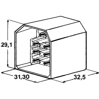 Auto elektroinstalace IMP Svorkovnice pro 11 ks konektoru Faston 6,3 mm - samec s jazýčkem
