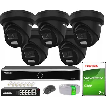 IP kamera SADA 4 IP KAMER HIKVISION DS-2CD2343G2-IU ČERNÁ 4MPx 4TB DS-7608NXI-K1/8P