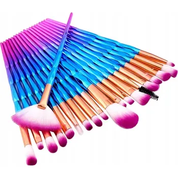 Kosmetický štětec Sada 20 kusů kosmetické štětce Rainbow, modro-fialové