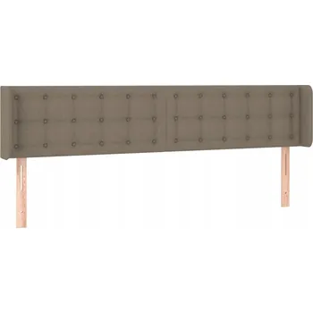 Čelo postele s ušima, taupe (šedohnědá), 203x16x78/88 cm, látka