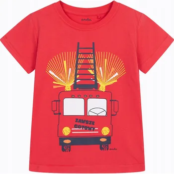 Chlapecké oblečení Endo dětské tričko červené bavlna velikost 116