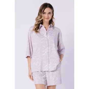 Pyžamo Leveza 1706 Žaneta kr/r M-2XL rozepínací lila XXL