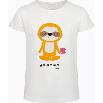 Dívčí tričko Dívčí tričko Bavlna bílá 116 Lenochod Endo