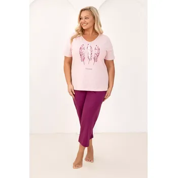 Pánská móda DÁMSKÉ PYŽAMO 742 W/26 Růžová XL