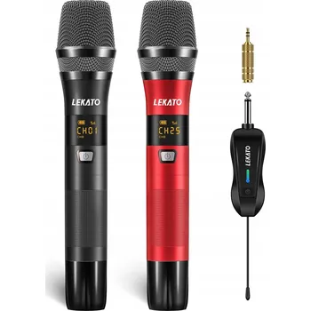 Mikrofon LEKATO Bezdrátový kovový mikrofon pro karaoke, DJ, kostel, Svatba, setkání