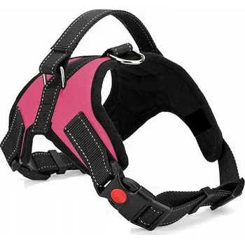 Postroj pro psa Postroj pro psa s úchytem, Nastavitelný, Reflexní, Růžová barva Velikost XL