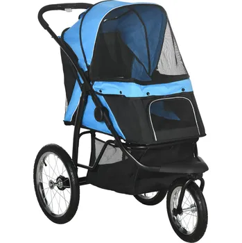 Kočárek pro psa PawHut Jogger kočárek pro psy se třemi koly 111 x 58 x 107 cm