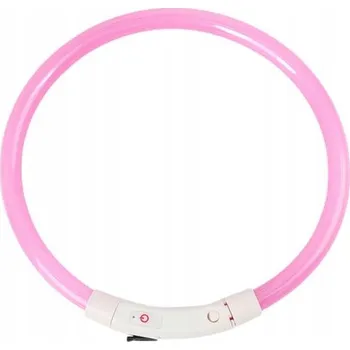 Obojek pro psa Svítící LED obojek pro psa - 70 cm, nabíjecí, voděodolný - Růžový
