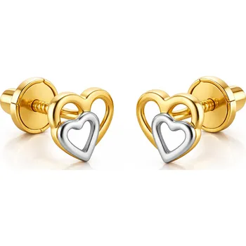Náušnice Brilio Romantické bicolor náušnice ze zlata Srdíčka 14/162.572/17 + 2 měsíce na vrácení zboží