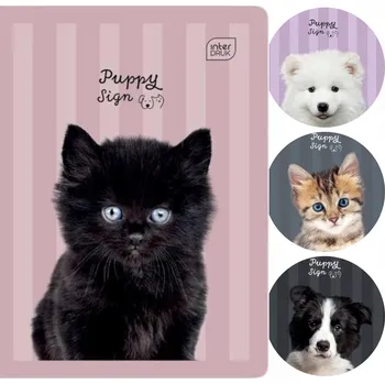 Sešit Školní sešit A5 32 listů, barevné trojlinky, ZVÍŘÁTKA Štěňátka Interdruk